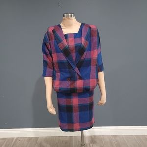 Vintage 80s check dress S